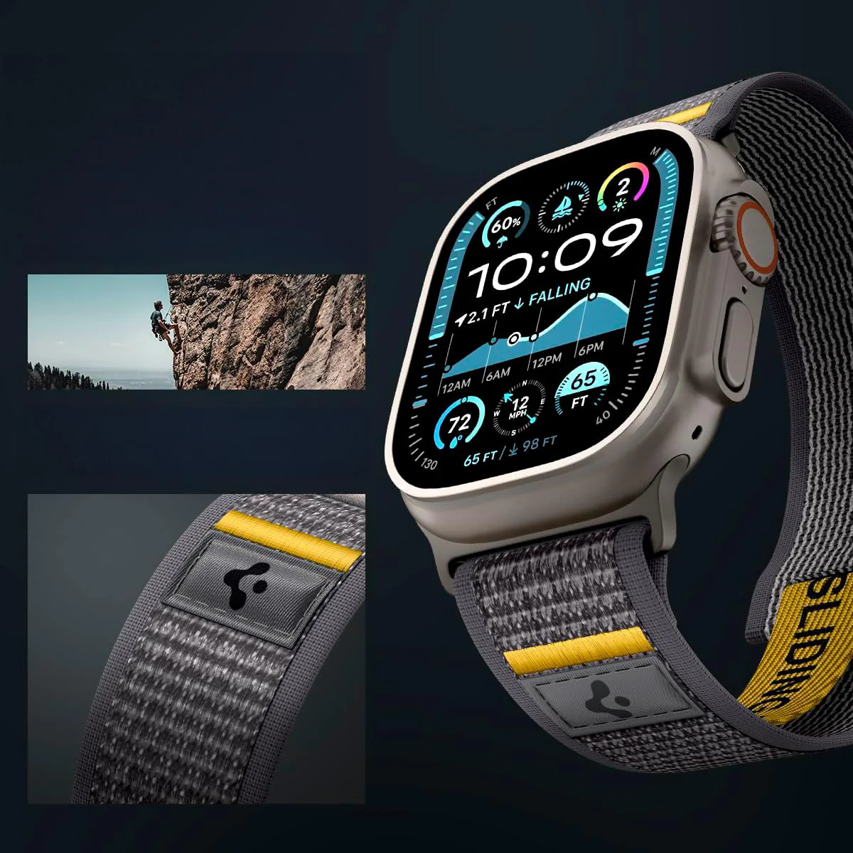 Armband für Apple Watch 49/46/45/44 mm, Spigen Athlex Air, Grau - Image 11