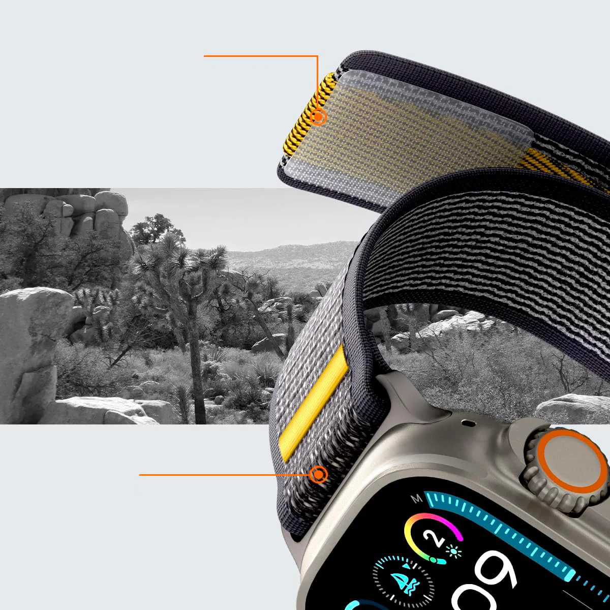 Armband für Apple Watch 49/46/45/44 mm, Spigen Athlex Air, Grau - Image 12