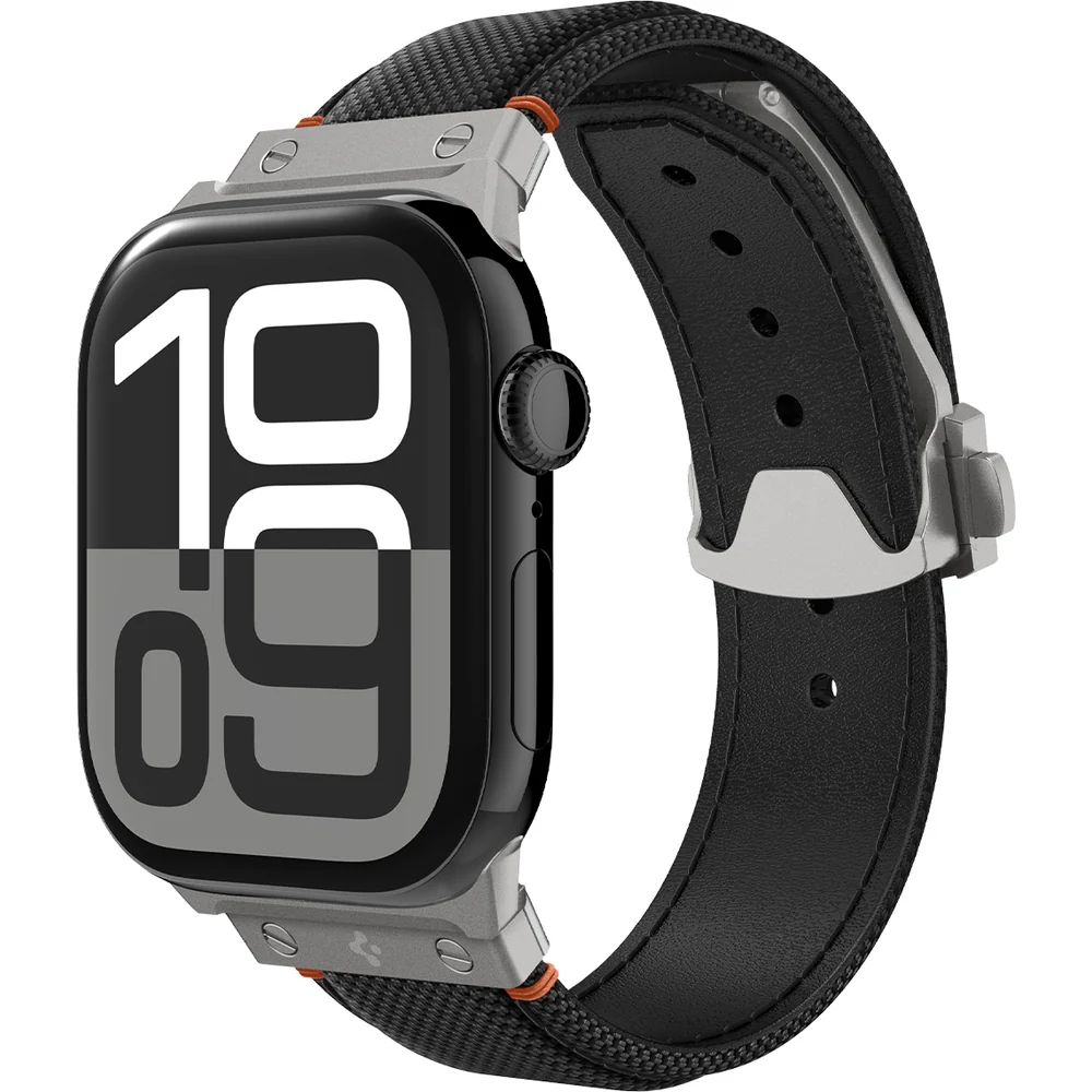 Armband für Apple Watch 49/46/45/44 mm, Spigen Classic Fit Band, Schwarz