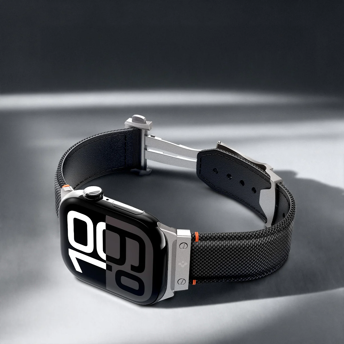 Armband für Apple Watch 49/46/45/44 mm, Spigen Classic Fit Band, Schwarz - Image 3