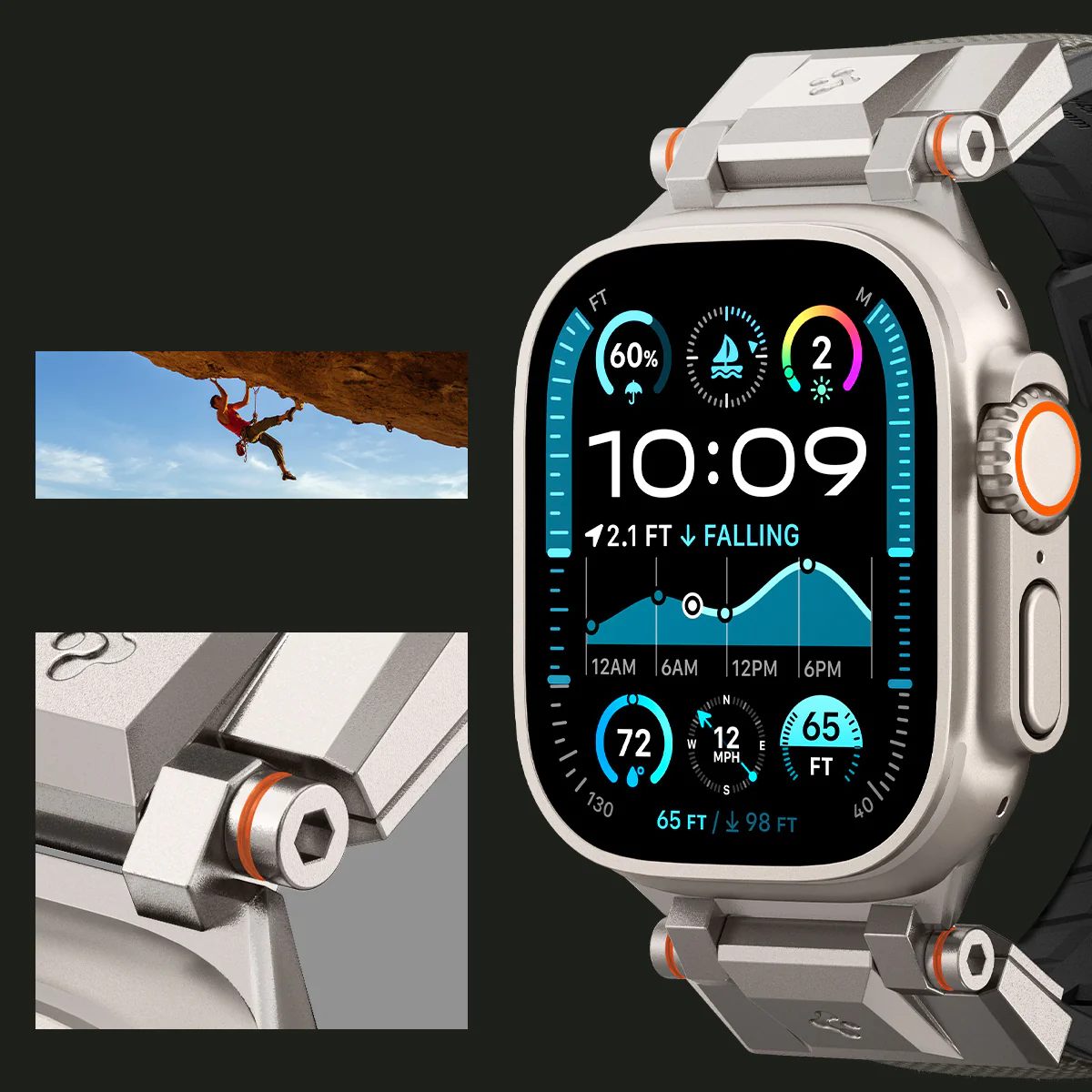 Armband für Apple Watch 49/46/45/44 mm, Spigen DuraPro Armor, Grau - Image 11