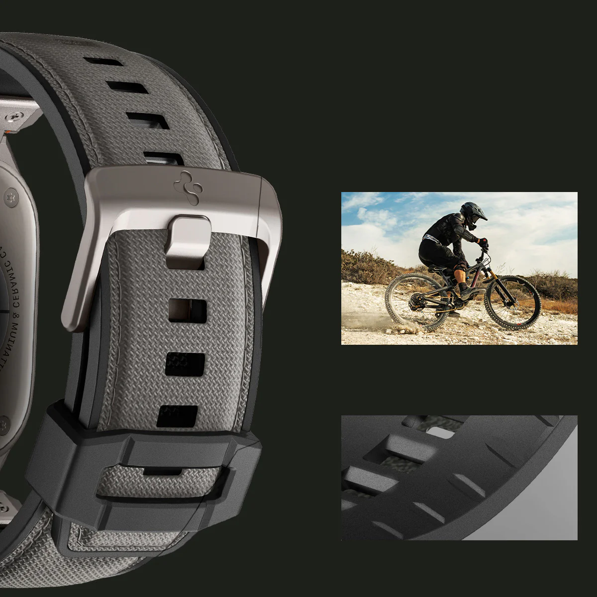 Armband für Apple Watch 49/46/45/44 mm, Spigen DuraPro Armor, Grau - Image 12