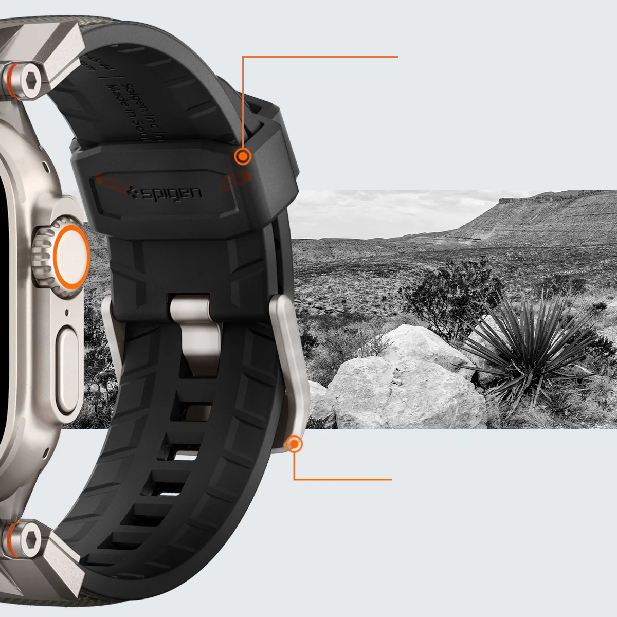 Armband für Apple Watch 49/46/45/44 mm, Spigen DuraPro Armor, Grau - Image 14