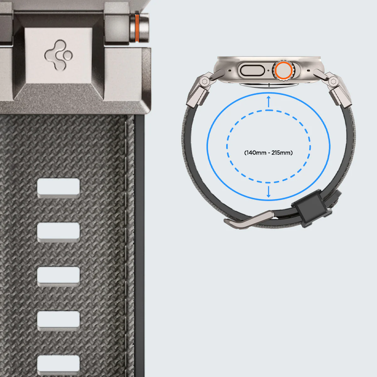 Armband für Apple Watch 49/46/45/44 mm, Spigen DuraPro Armor, Grau - Image 15