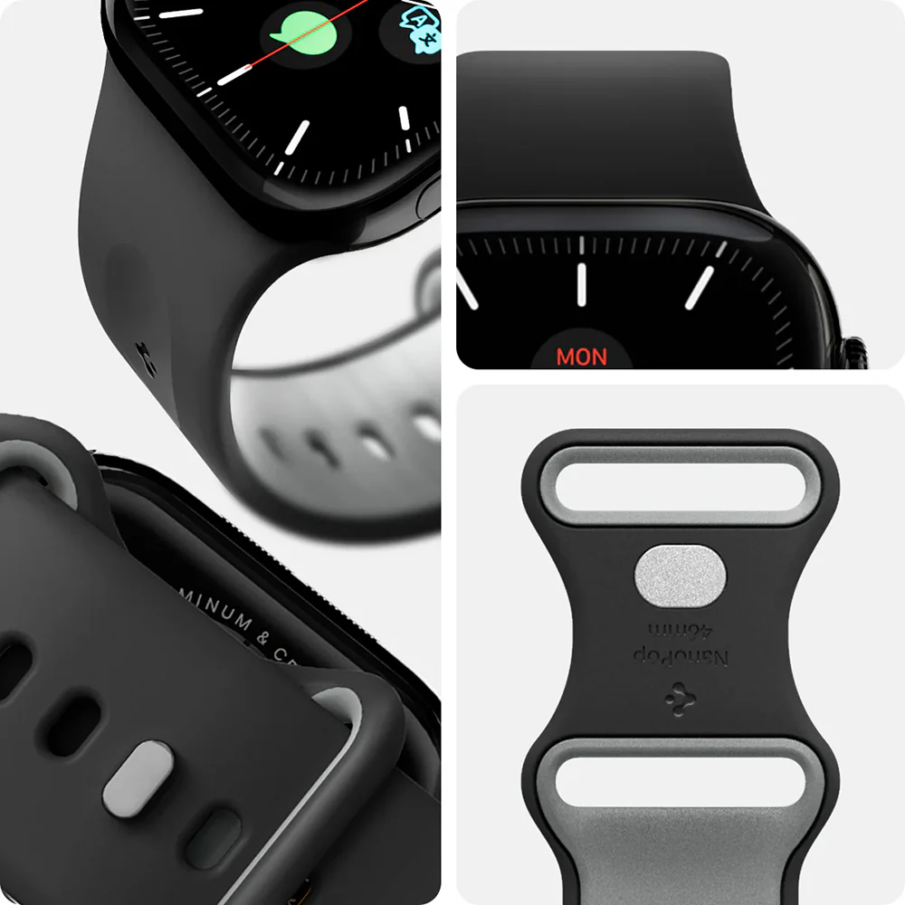 Armband für Apple Watch 49/46/45/44 mm, Spigen Nano Pop, Schwarz - Image 2