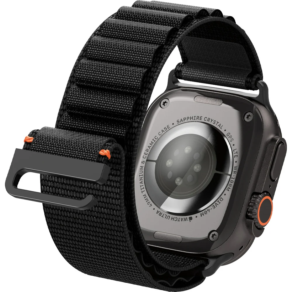 Armband für Apple Watch 49/46/45/44 mm, Spigen WBF1 Band, Schwarz - Image 2