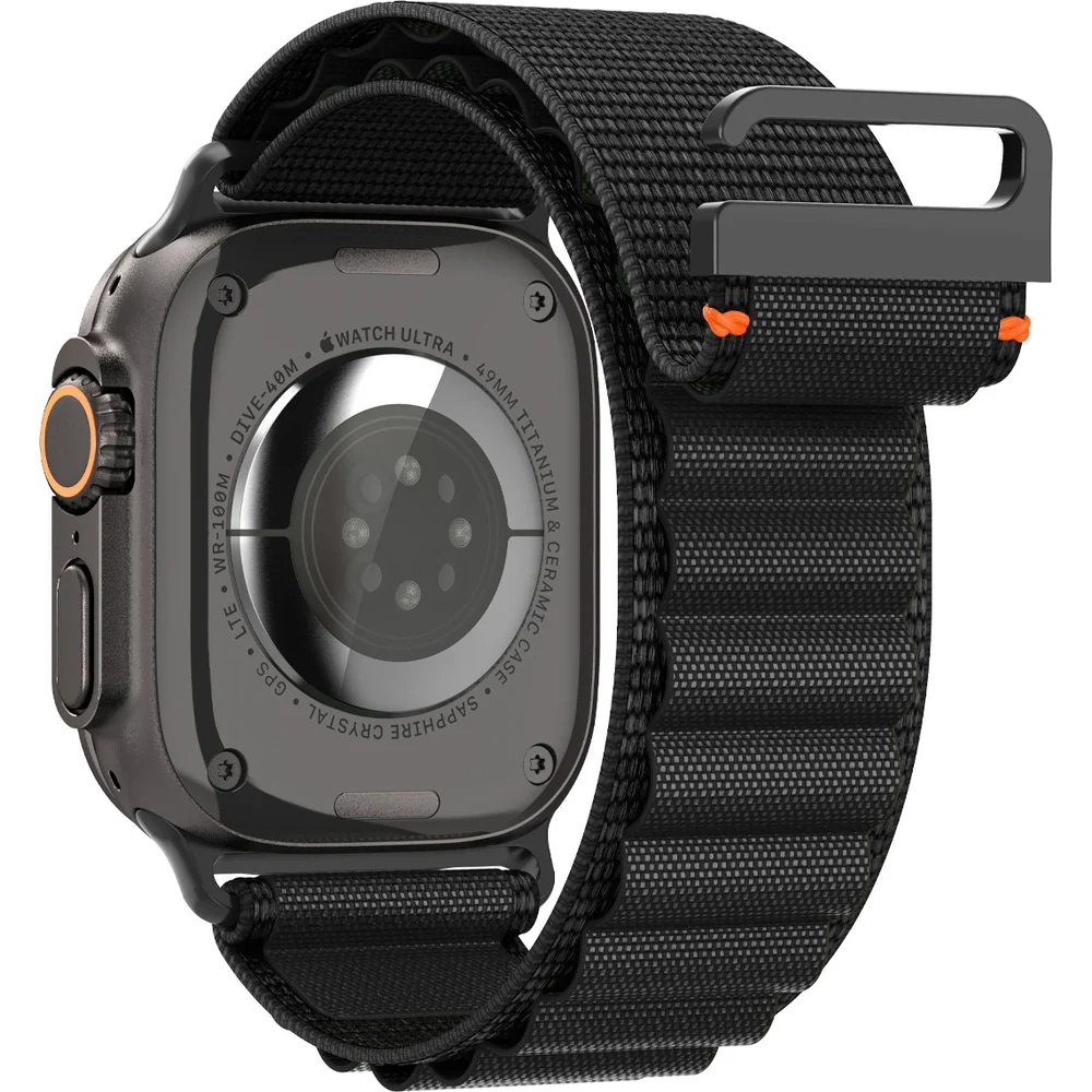 Armband für Apple Watch 49/46/45/44 mm, Spigen WBF1 Band, Schwarz - Image 3