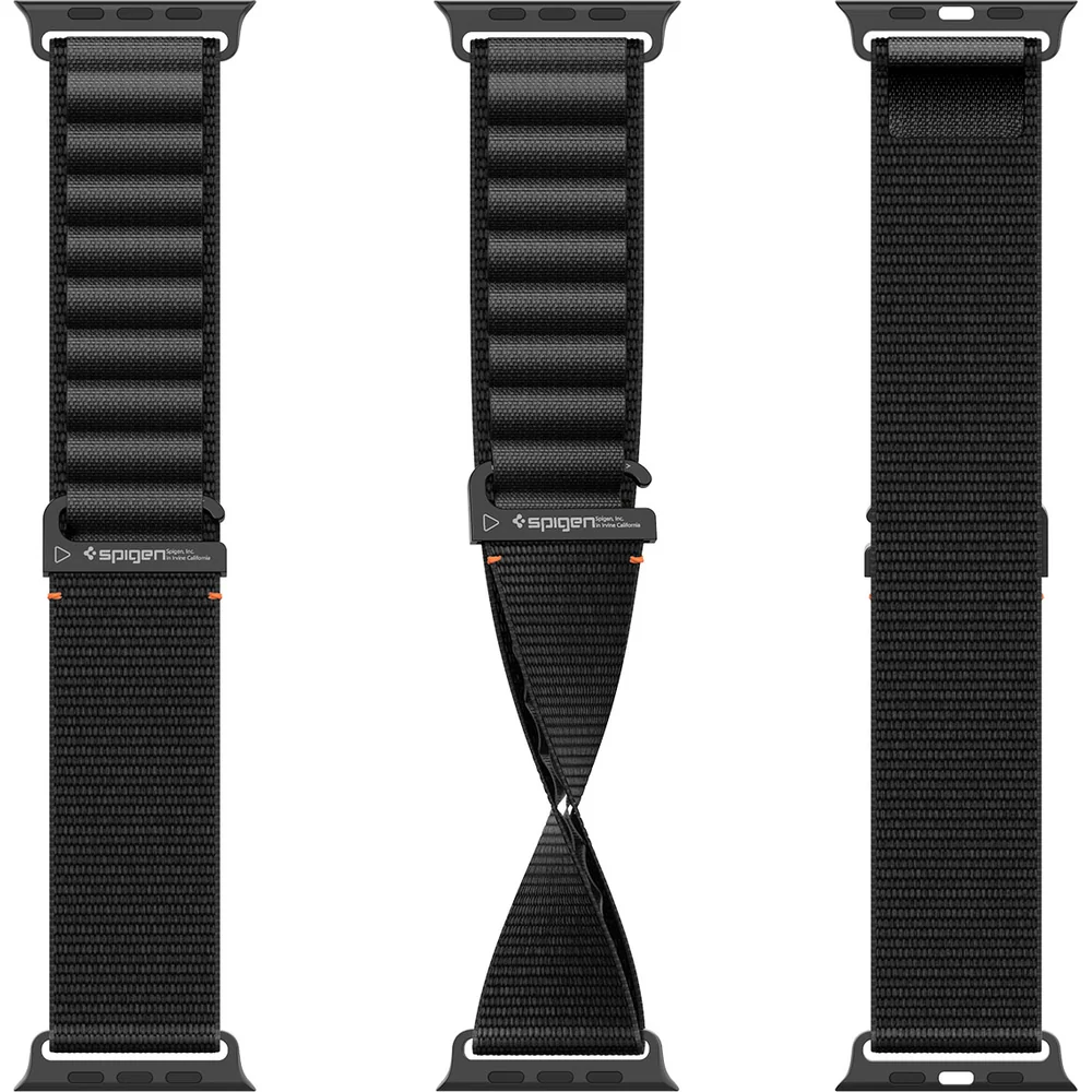 Armband für Apple Watch 49/46/45/44 mm, Spigen WBF1 Band, Schwarz - Image 5