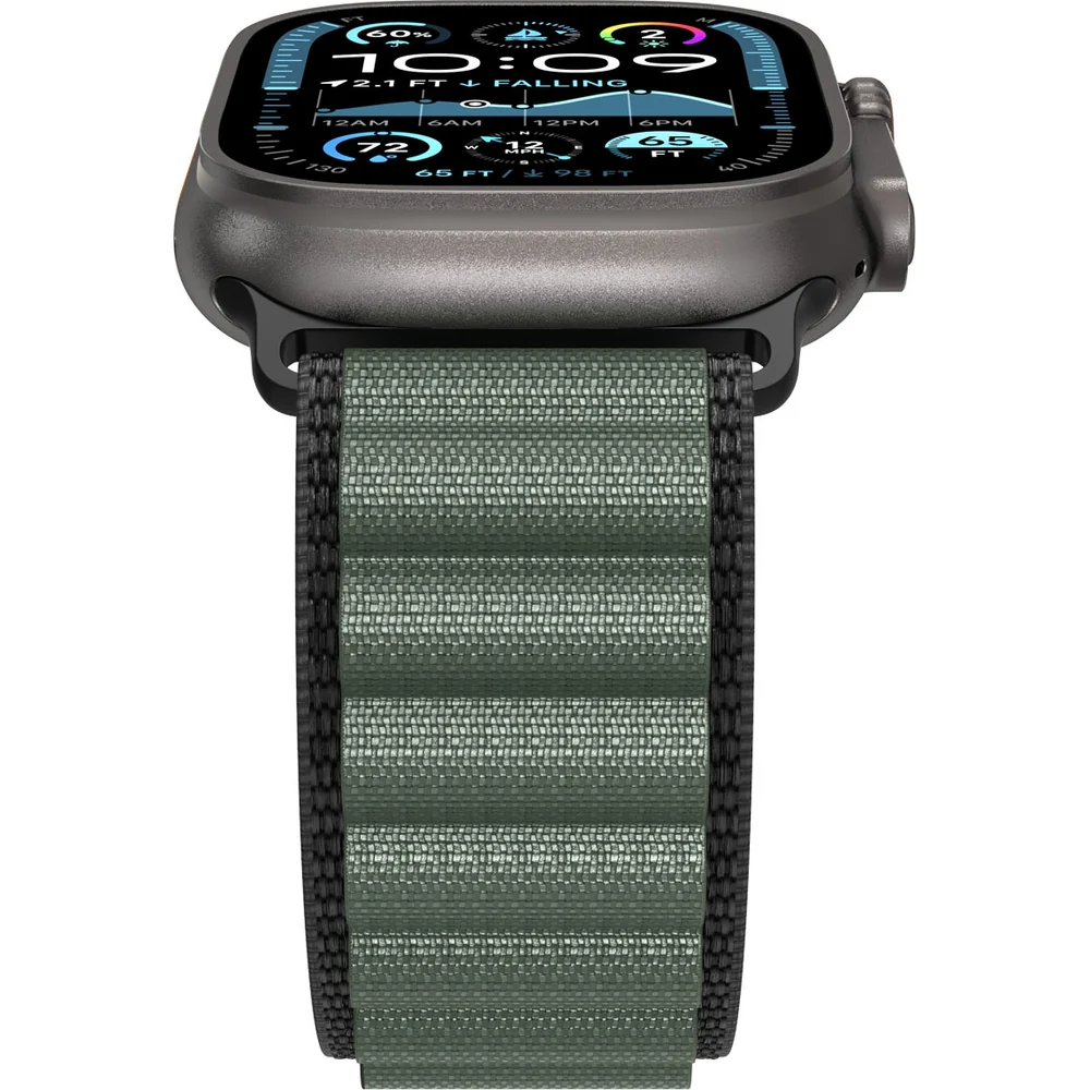 Armband für Apple Watch 49/46/45/44 mm, Spigen WBF1 Band, Schwarz-Grün - Image 7