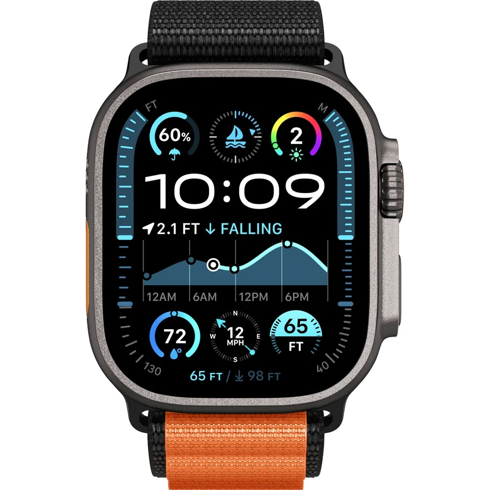 Armband für Apple Watch 49/46/45/44 mm, Spigen WBF1 Band, Schwarz-Orange - Image 5