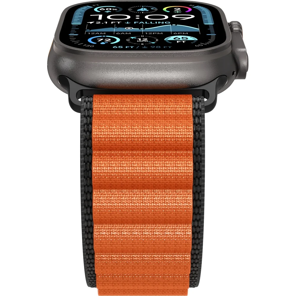 Armband für Apple Watch 49/46/45/44 mm, Spigen WBF1 Band, Schwarz-Orange - Image 7