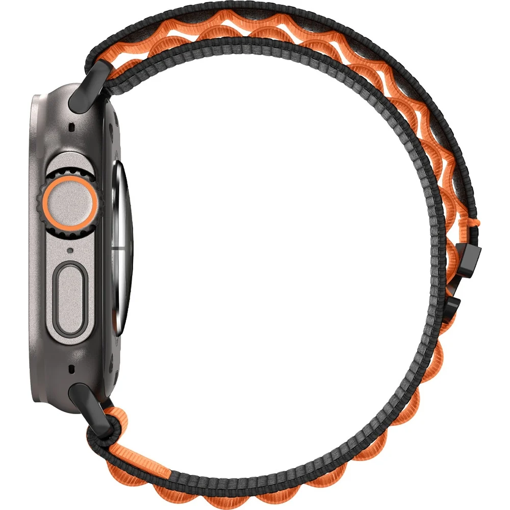 Armband für Apple Watch 49/46/45/44 mm, Spigen WBF1 Band, Schwarz-Orange - Image 8