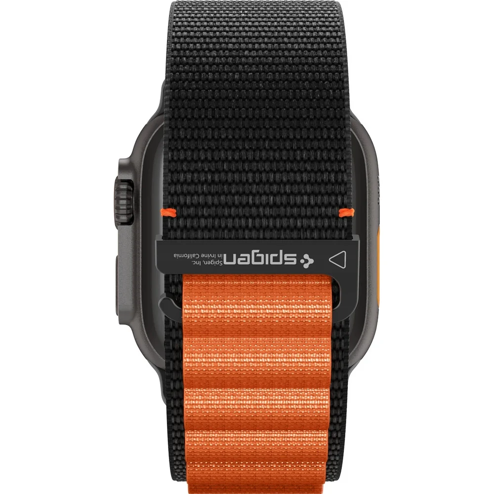 Armband für Apple Watch 49/46/45/44 mm, Spigen WBF1 Band, Schwarz-Orange - Image 9