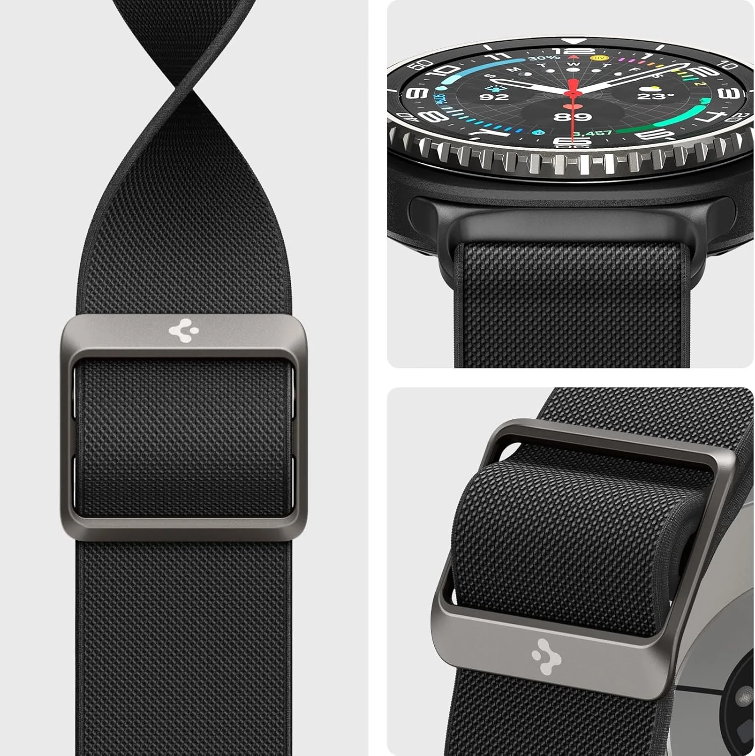 Armband für Galaxy Watch 8 40/44 mm, Classic 46 mm, Spigen Lite Fit, Schwarz - Image 8