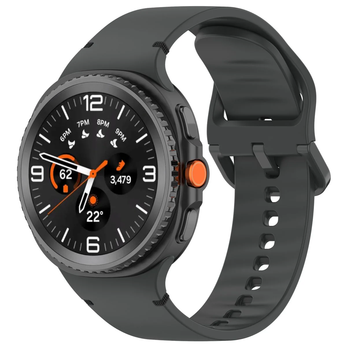 Armband für Galaxy Watch 8 40 mm / 44 mm / 8 Classic 46 mm, Bizon Strap Watch Silicone G, Grau