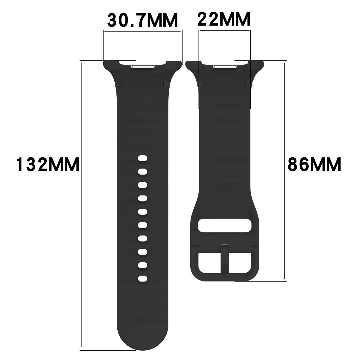 Armband für Galaxy Watch 8 40 mm / 44 mm / 8 Classic 46 mm, Bizon Strap Watch Silicone G, Grau - Image 2