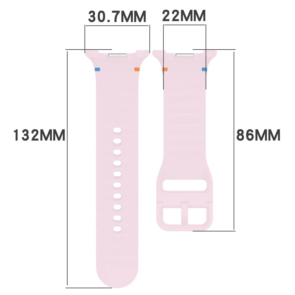 Armband für Galaxy Watch 8 40 mm / 44 mm / 8 Classic 46 mm, Bizon Strap Watch Silicone G, Rosa - Image 2