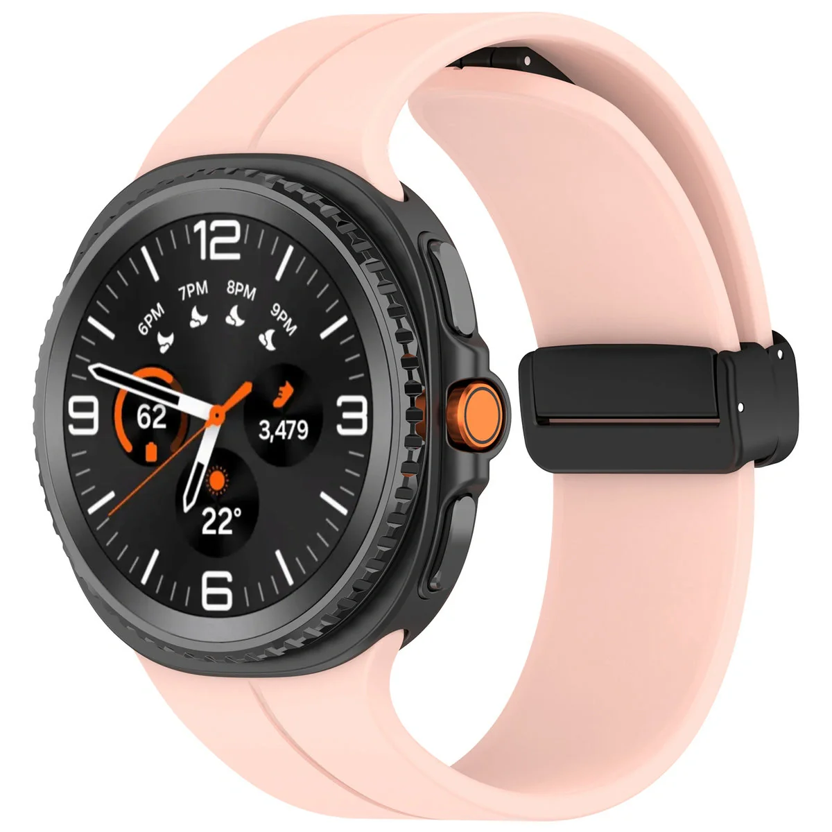 Armband für Galaxy Watch 8 40 mm / 44 mm / 8 Classic 46 mm, Bizon Strap Watch Silicone L, Rosa