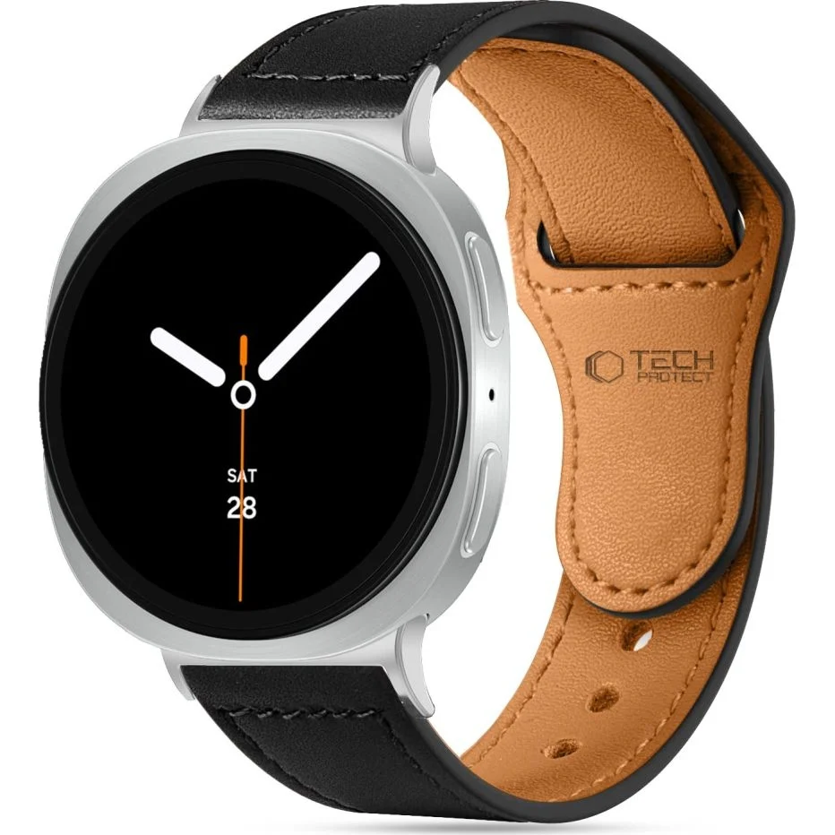 Armband für Galaxy Watch 8 40 mm / 44 mm / 8 Classic 46 mm, Tech-Protect LeatherFit, Schwarz - Image 3