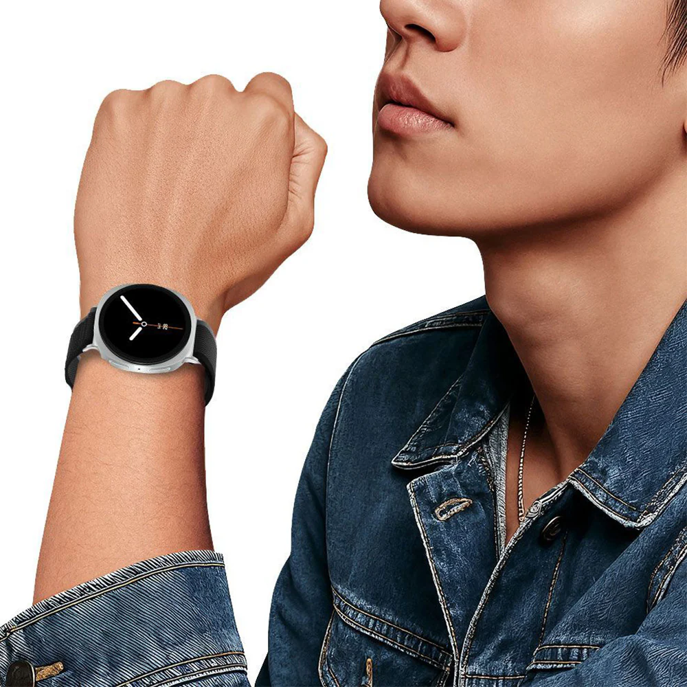 Armband für Galaxy Watch 8 40 mm / 44 mm / 8 Classic 46 mm, Tech-Protect Nylon Stripe, Schwarz-Orange - Image 4