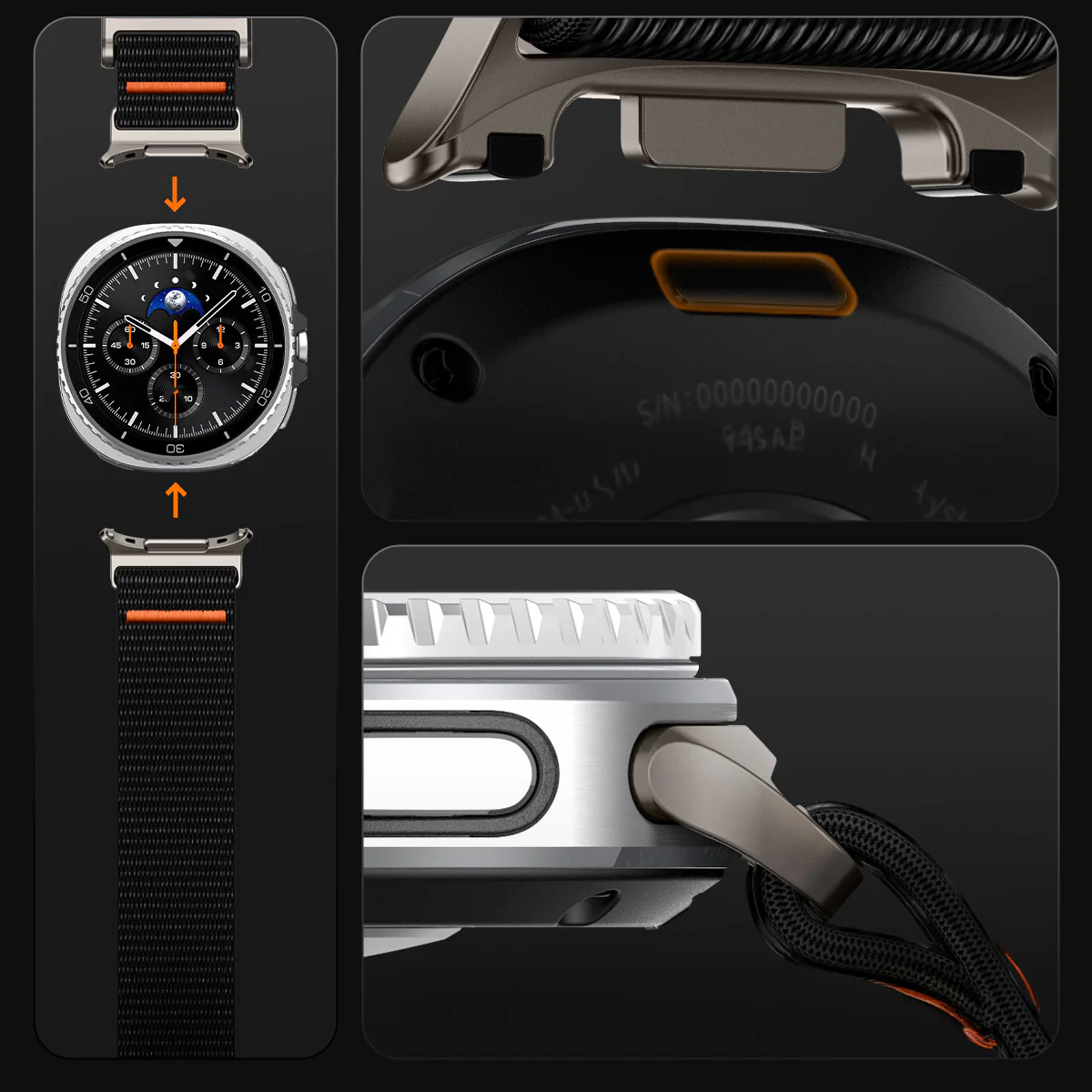 Armband für Galaxy Watch 8 / 8 Classic, Spigen DuraPro Flex Band, Schwarz - Image 15