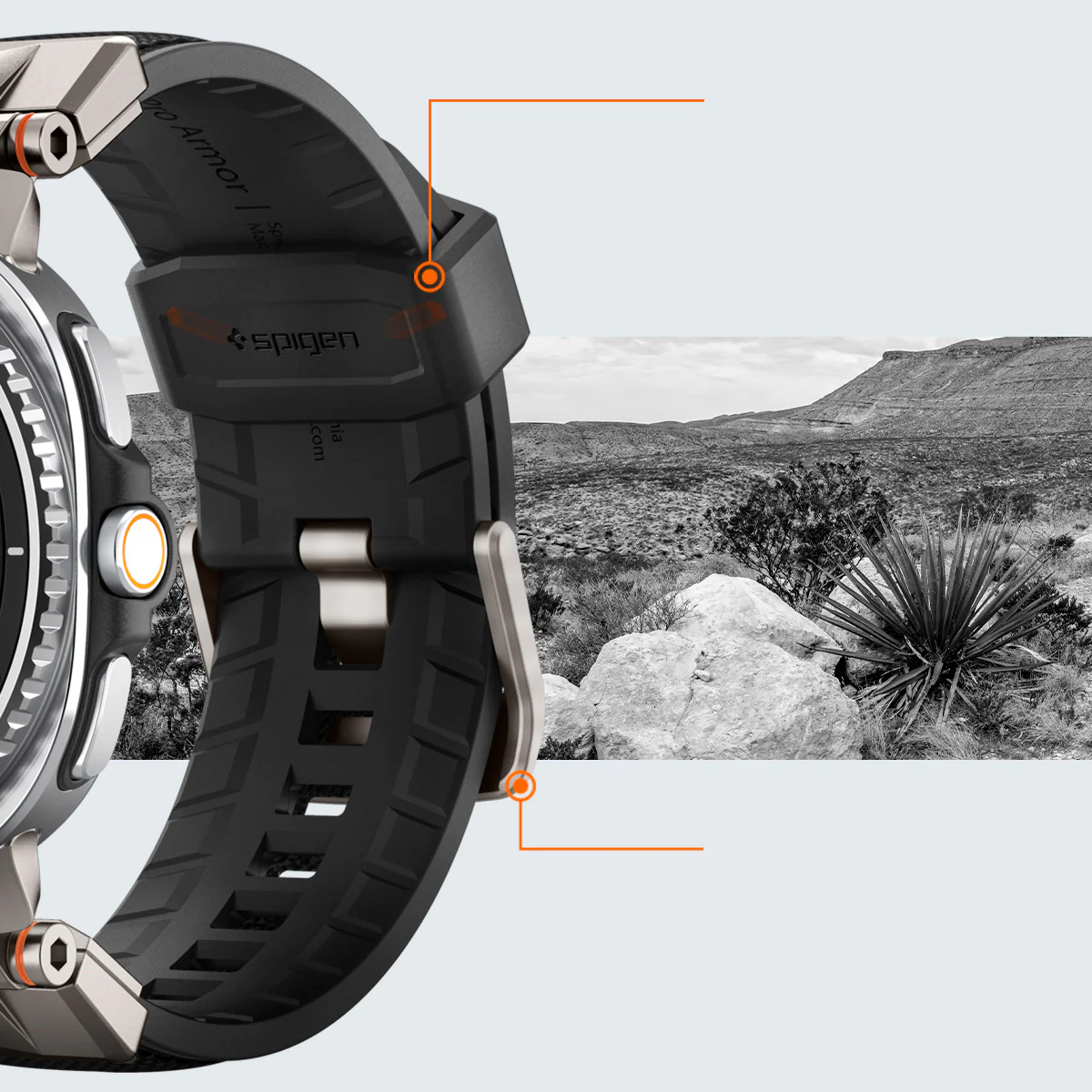 Armband für Galaxy Watch 8 / Classic, Spigen DuraPro Armor, Schwarz - Image 14