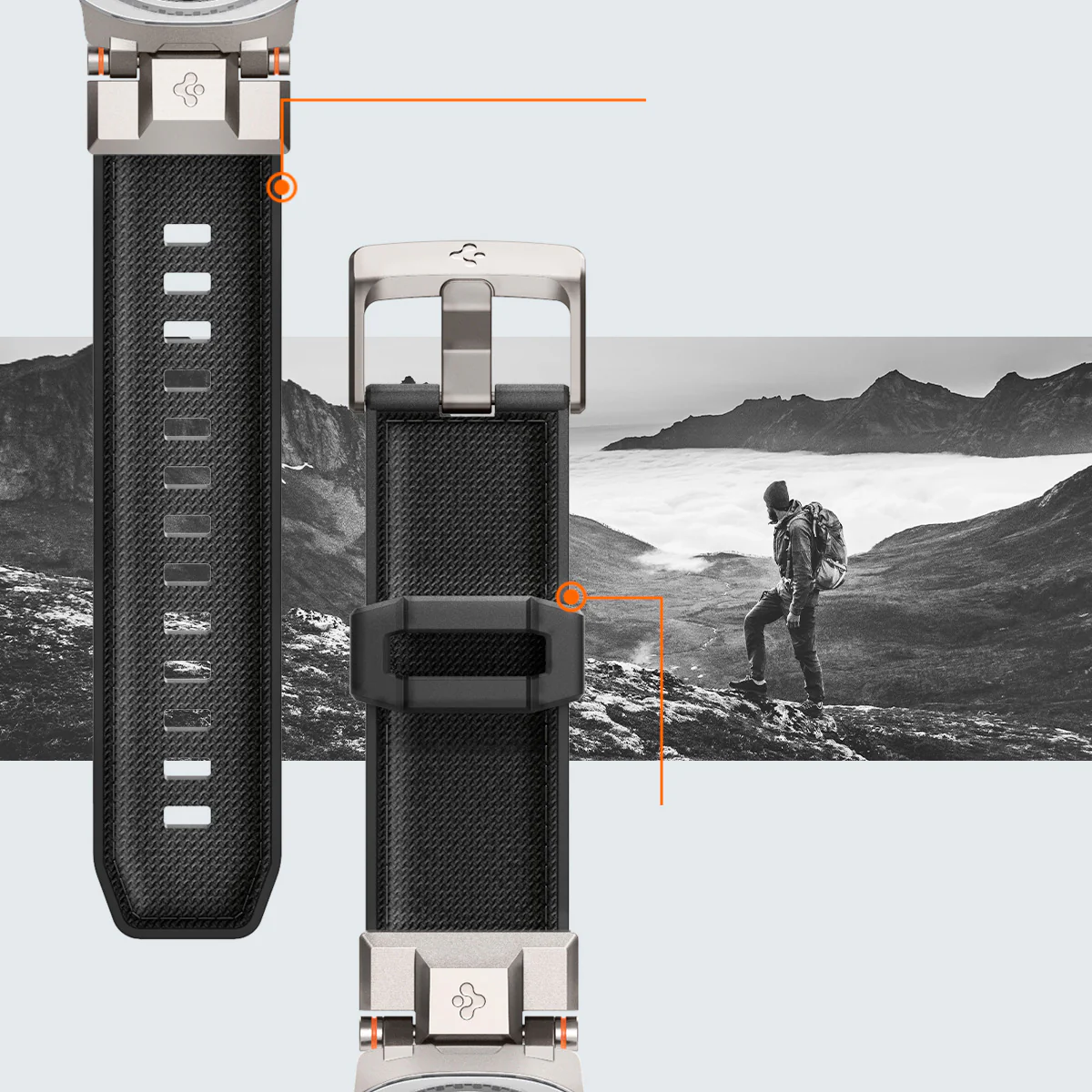 Armband für Galaxy Watch 8 / Classic, Spigen DuraPro Armor, Schwarz - Image 16