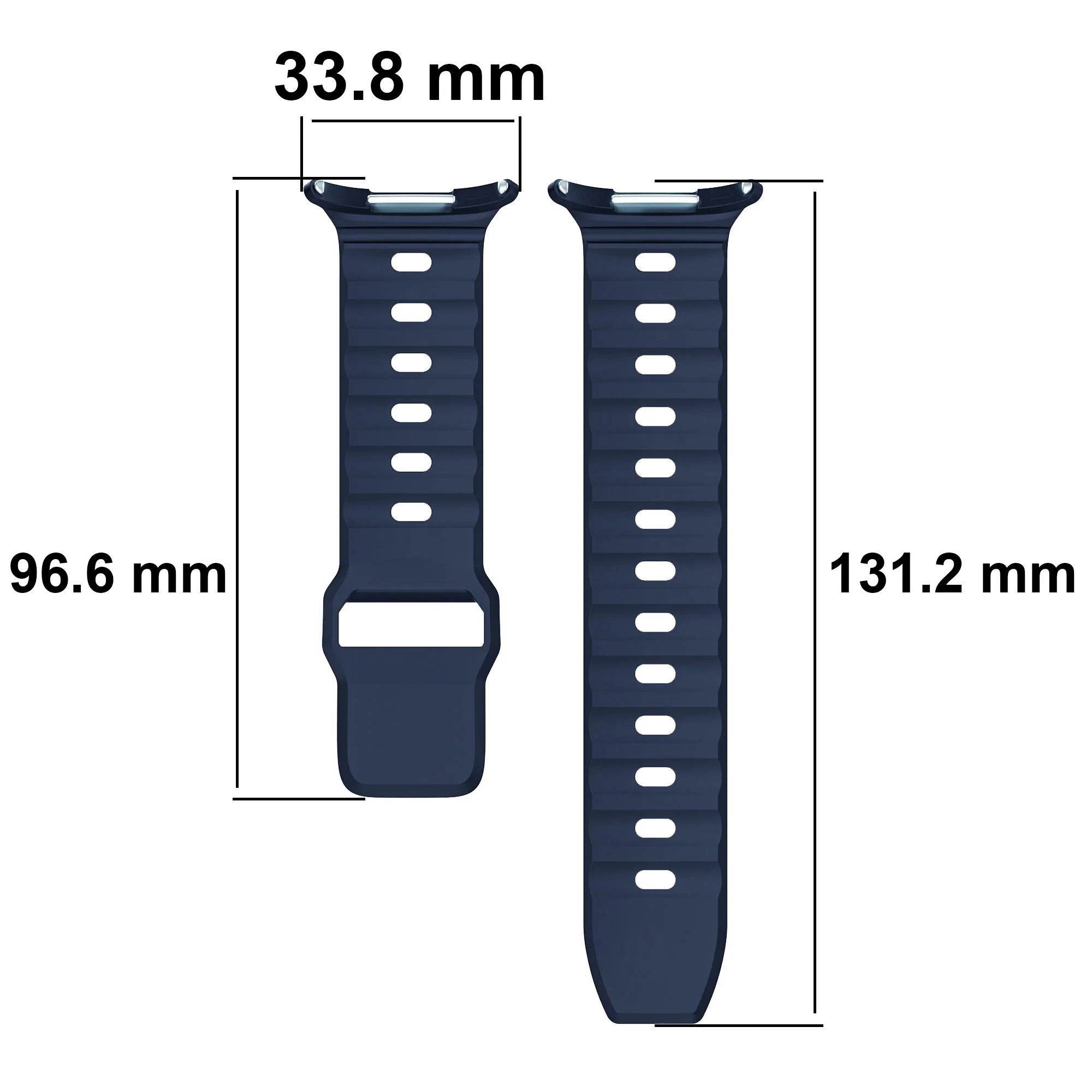 Armband für Galaxy Watch Ultra 2 / 1, Bizon Strap Watch Silicone G, Dunkelblau - Image 2