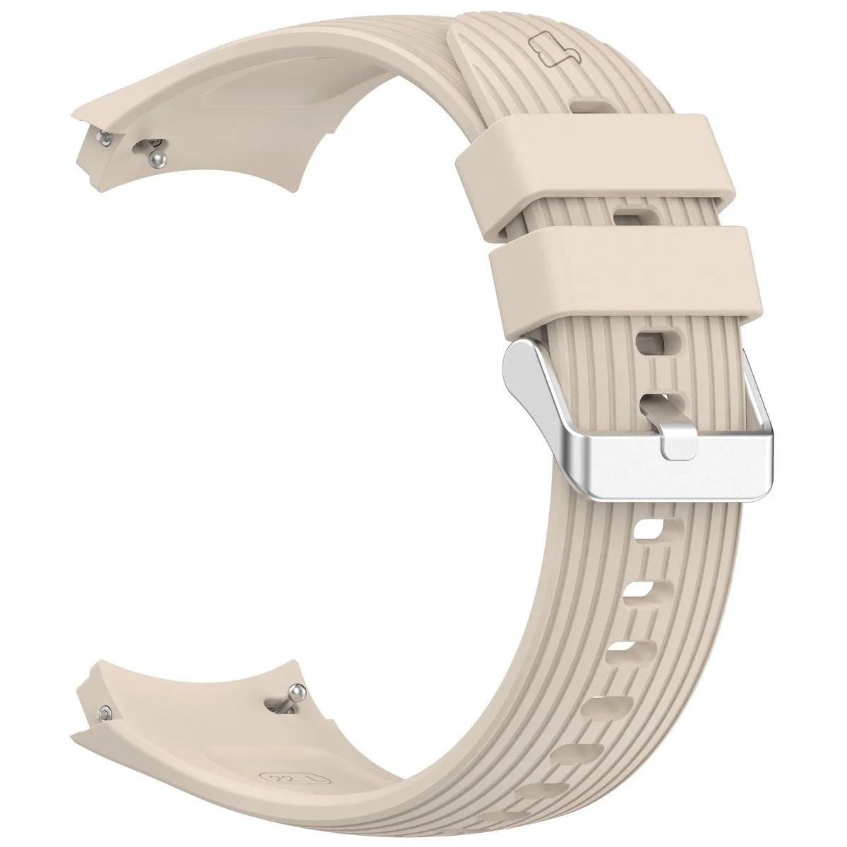 Armband für Huawei Watch 5 42 mm, Bizon Strap Watch Silicone T, Beige - Image 3