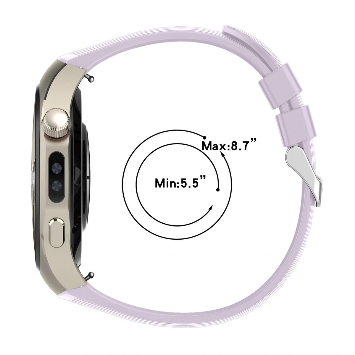 Armband für Huawei Watch 5 42 mm, Bizon Strap Watch Silicone T, Lila - Image 4