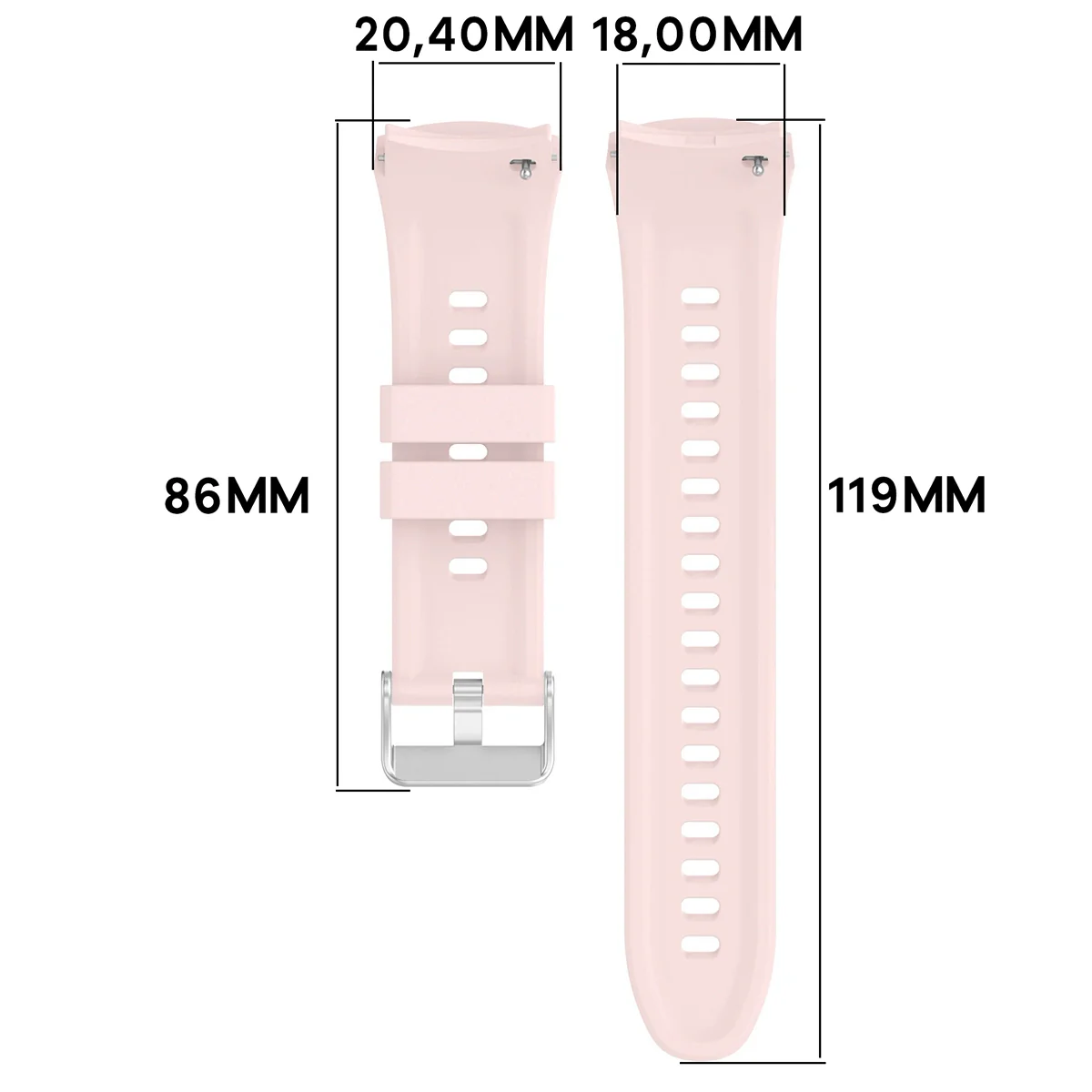 Armband für Huawei Watch 5 42 mm, Bizon Strap Watch Silicone T, Rosa - Image 2
