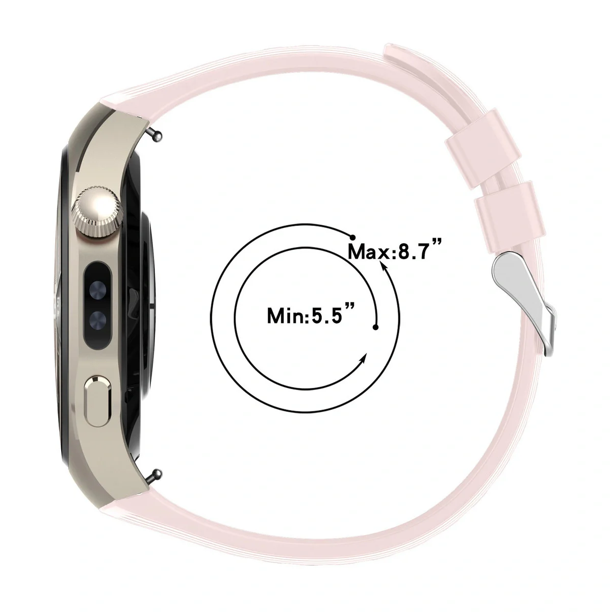 Armband für Huawei Watch 5 42 mm, Bizon Strap Watch Silicone T, Rosa - Image 4