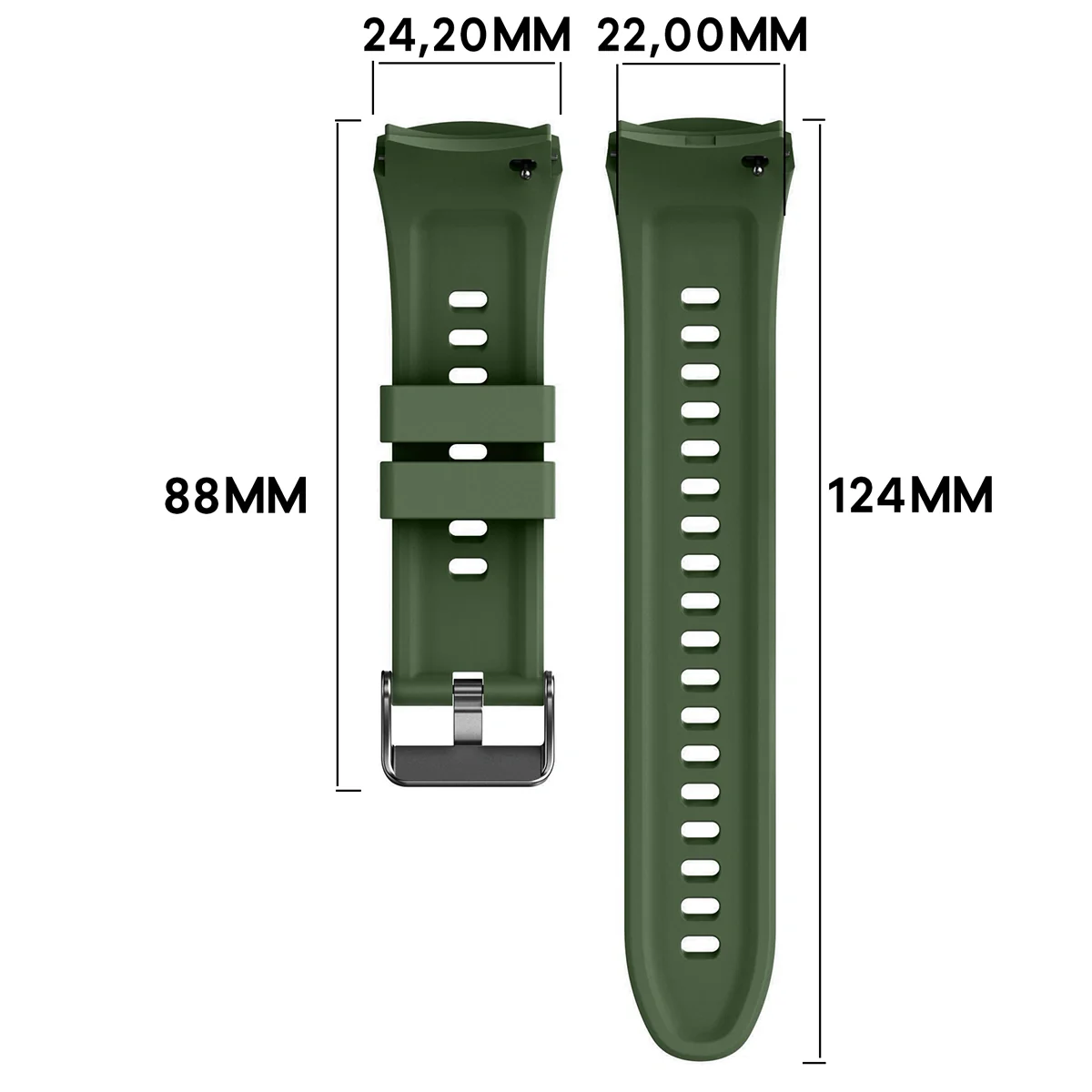 Armband für Huawei Watch 5 46 mm, Bizon Strap Watch Silicone T, Dunkelgrün - Image 2