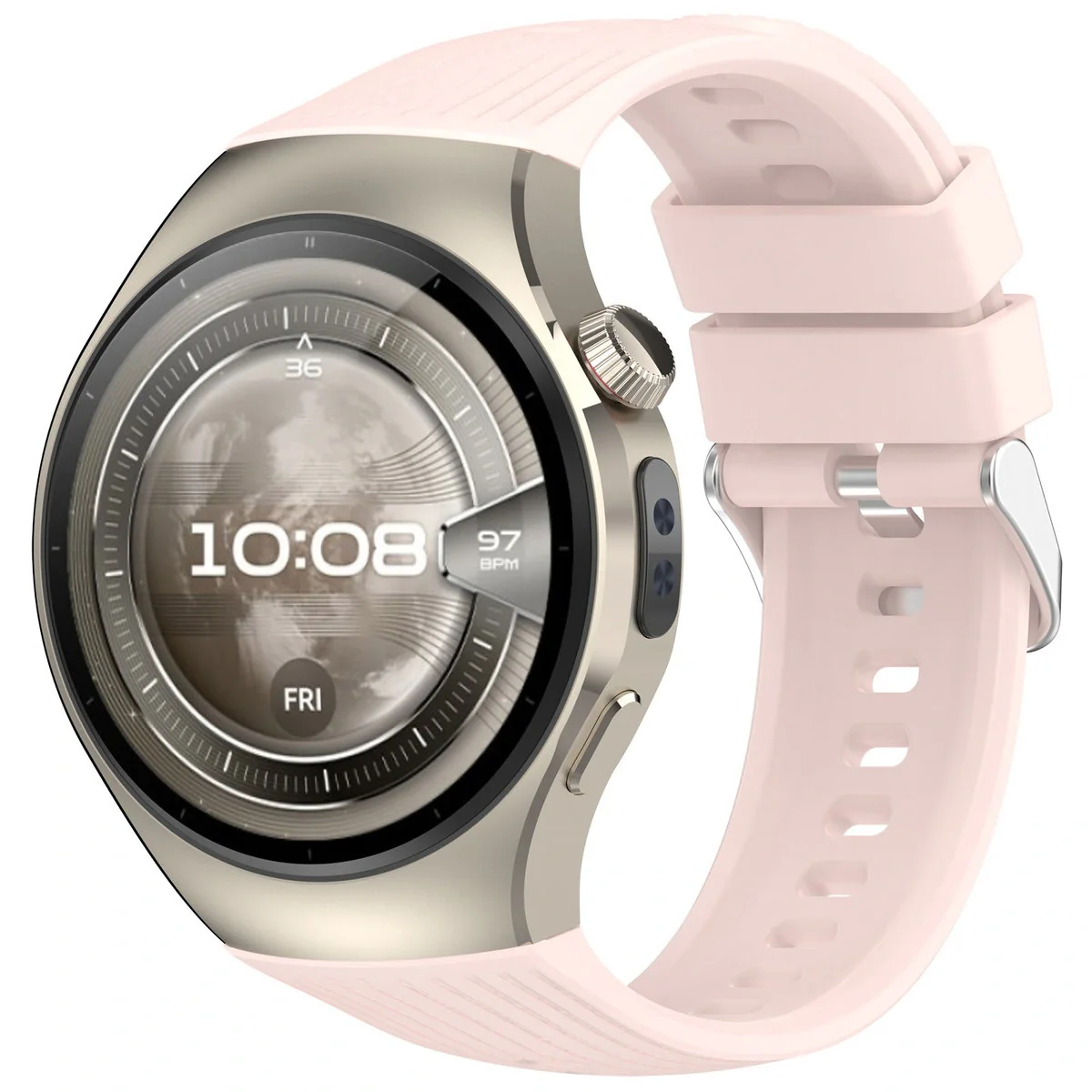 Armband für Huawei Watch 5 46 mm, Bizon Strap Watch Silicone T, Rosa