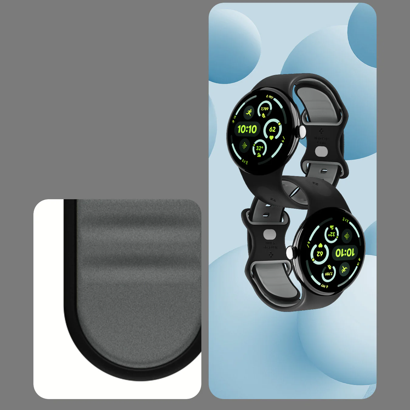 Armband für Pixel Watch 4/3 (45 mm), Spigen Nano Pop, Schwarz-Grau - Image 11