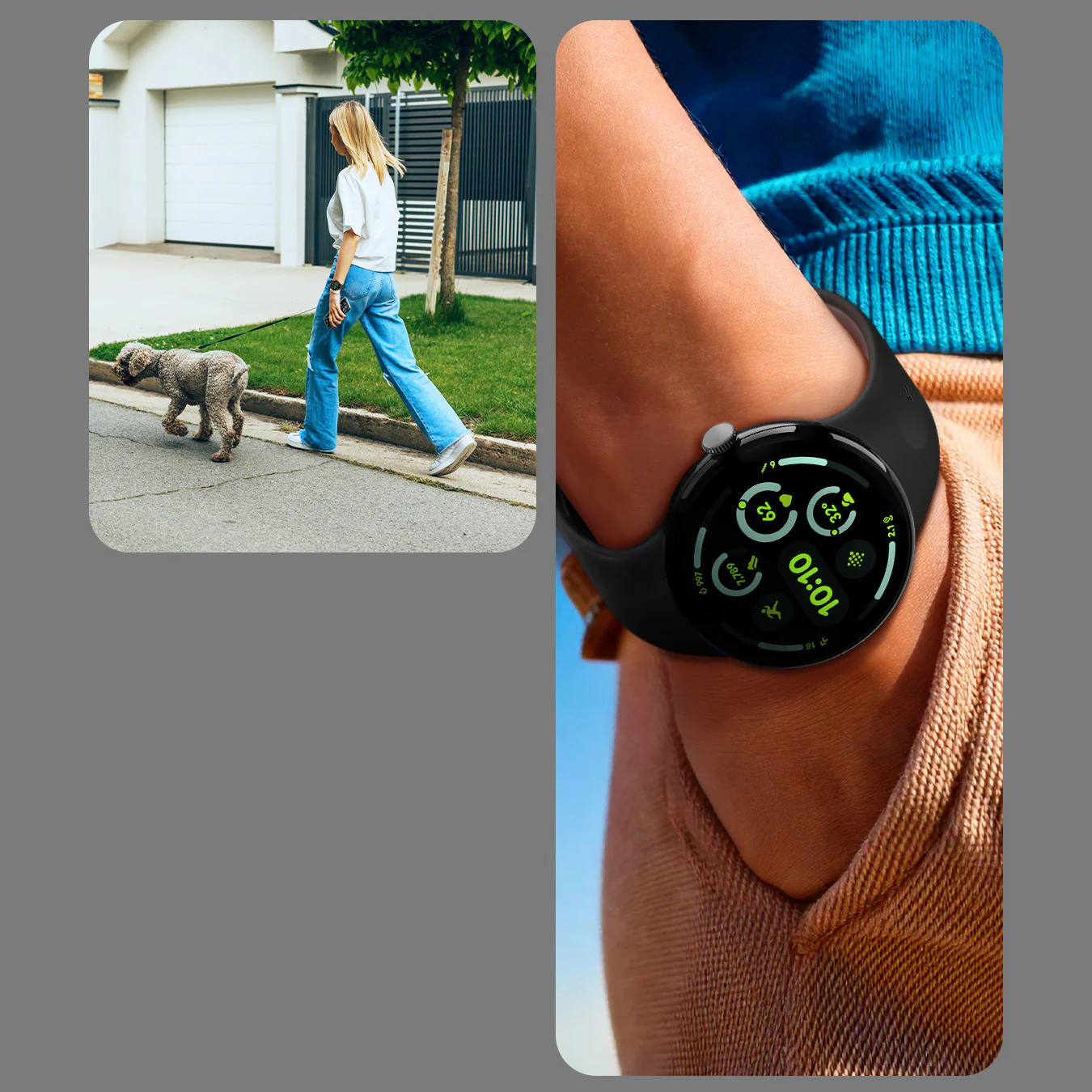 Armband für Pixel Watch 4/3 (45 mm), Spigen Nano Pop, Schwarz-Grau - Image 13