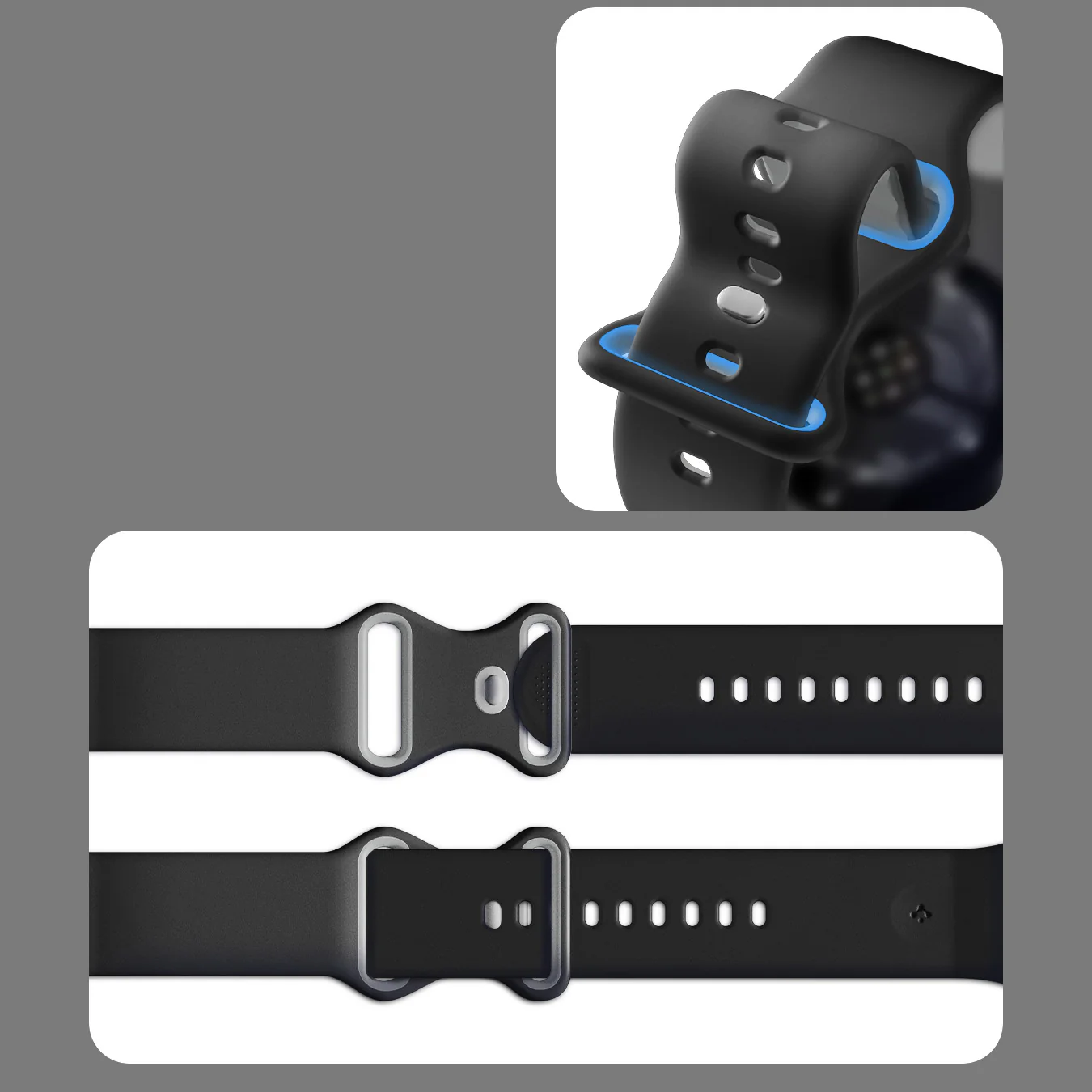 Armband für Pixel Watch 4/3 (45 mm), Spigen Nano Pop, Schwarz-Grau - Image 14