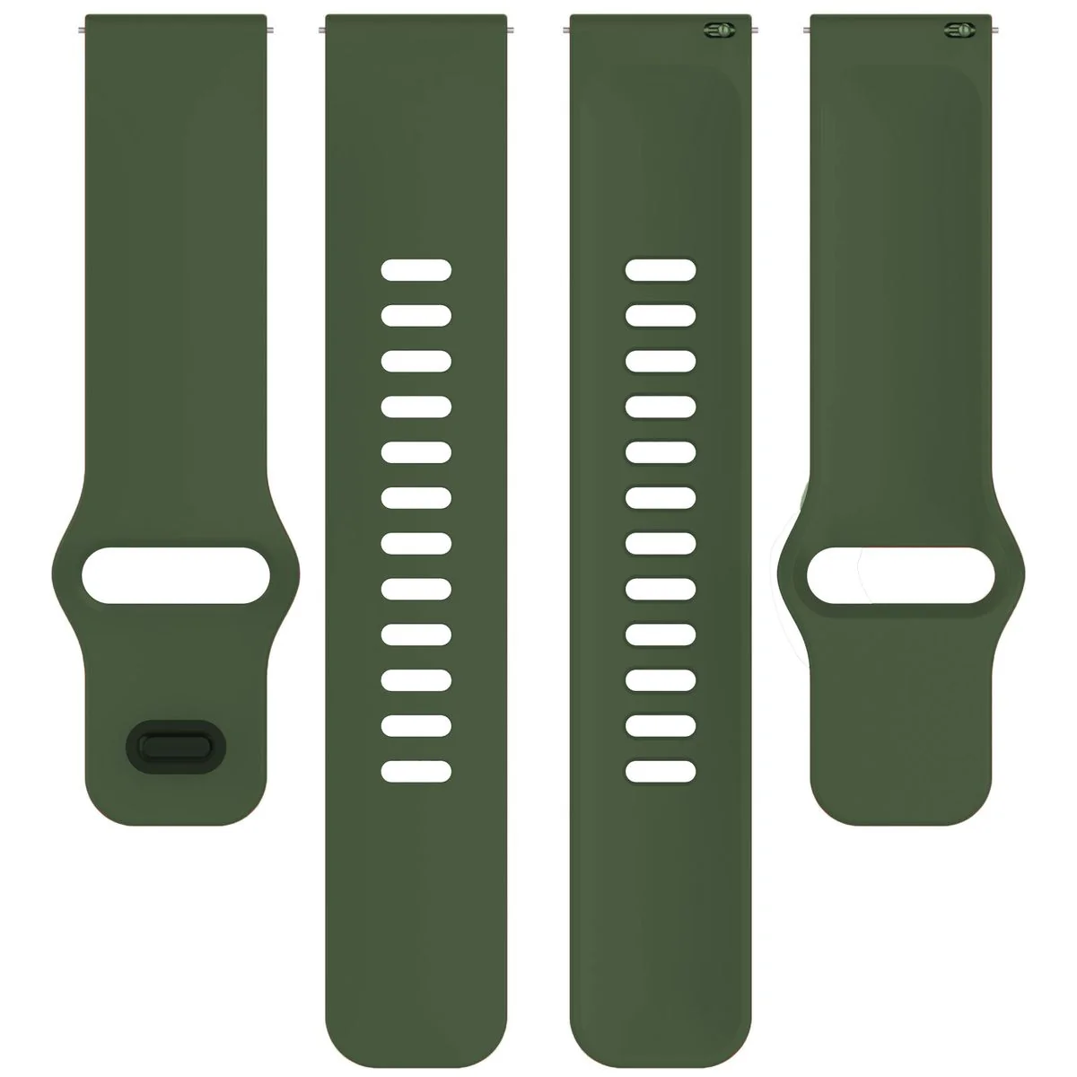 Silikon Armband für Smartwatch, Bizon Strap Watch Silicone Pro H, QuickRelease 22 mm, Dunkelgrün - Image 6
