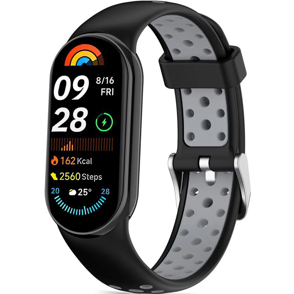 Armband für Xiaomi Smart Band 10 / 9 / 9 NFC / 8, Tech-Protect Iconband Air, Schwarz-Grau - Image 2