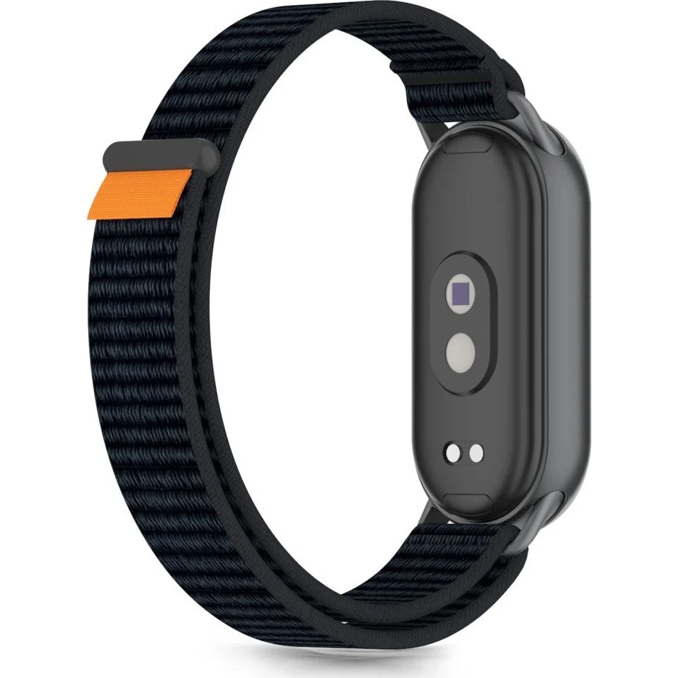 Armband für Xiaomi Smart Band 10 / 9 / 9 NFC / 8, Tech-Protect Nylon Strap, Schwarz/Orange - Image 2