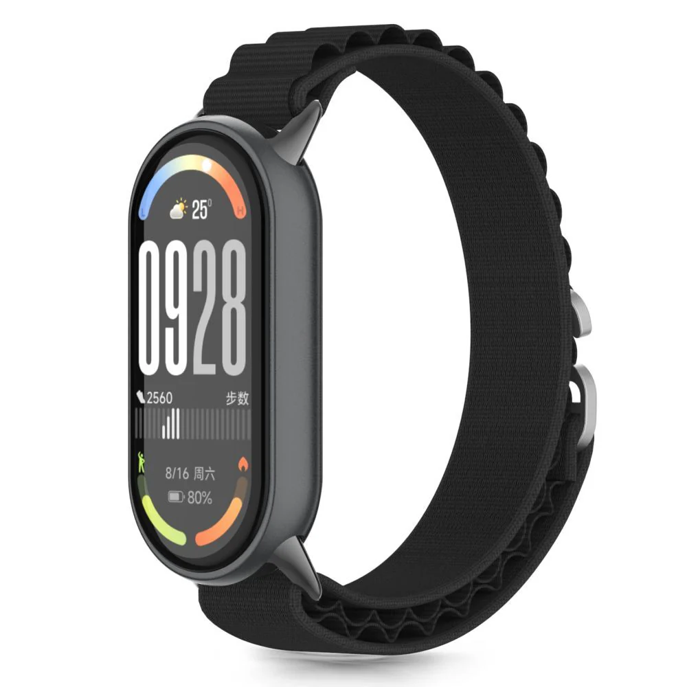 Armband für Xiaomi Smart Band 8 / 9 / 10 / NFC, Tech-Protect Nylon Pro, Schwarz