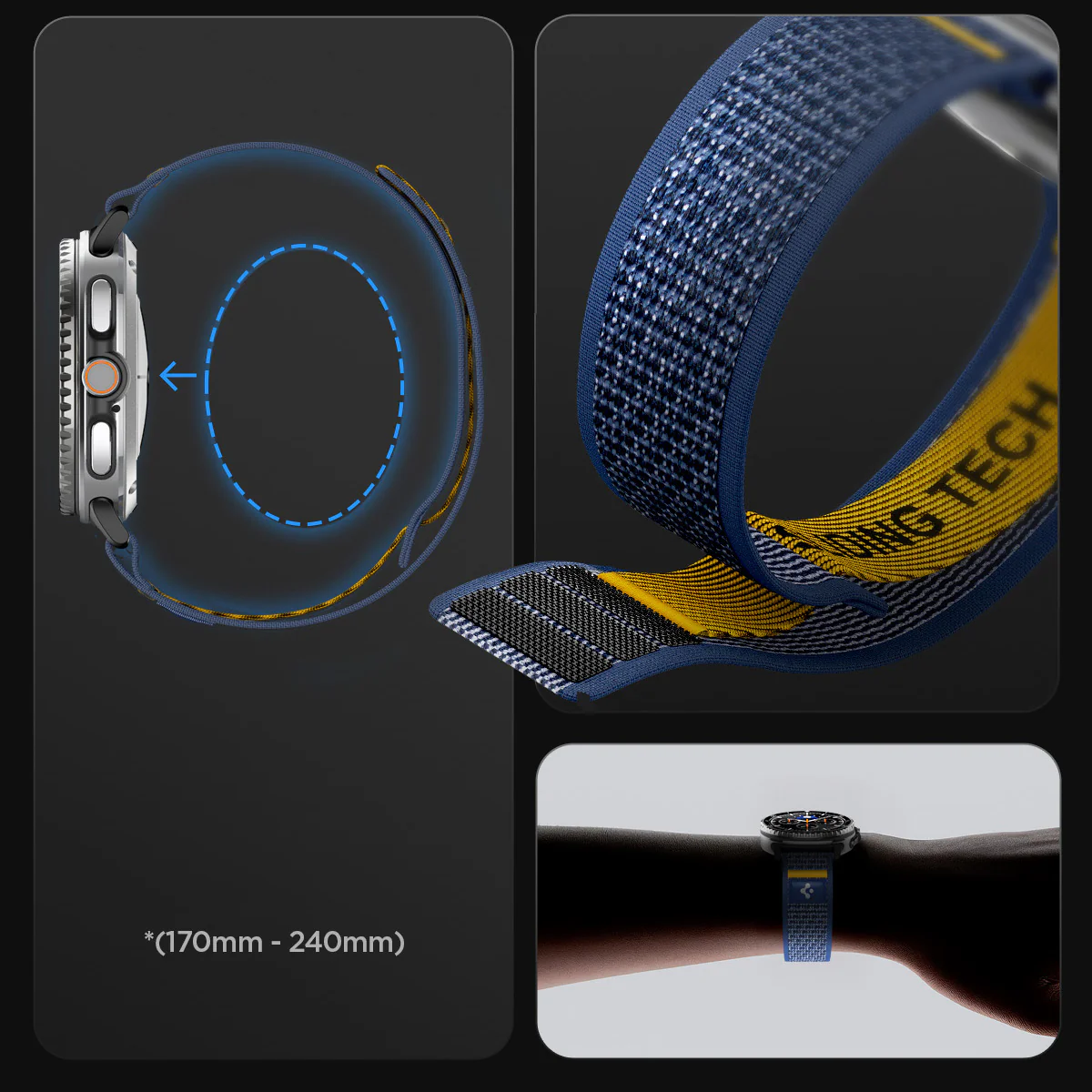 Armband für Galaxy Watch 8 / 8 Classic, Spigen Athlex Air, Dunkelblau - Image 13
