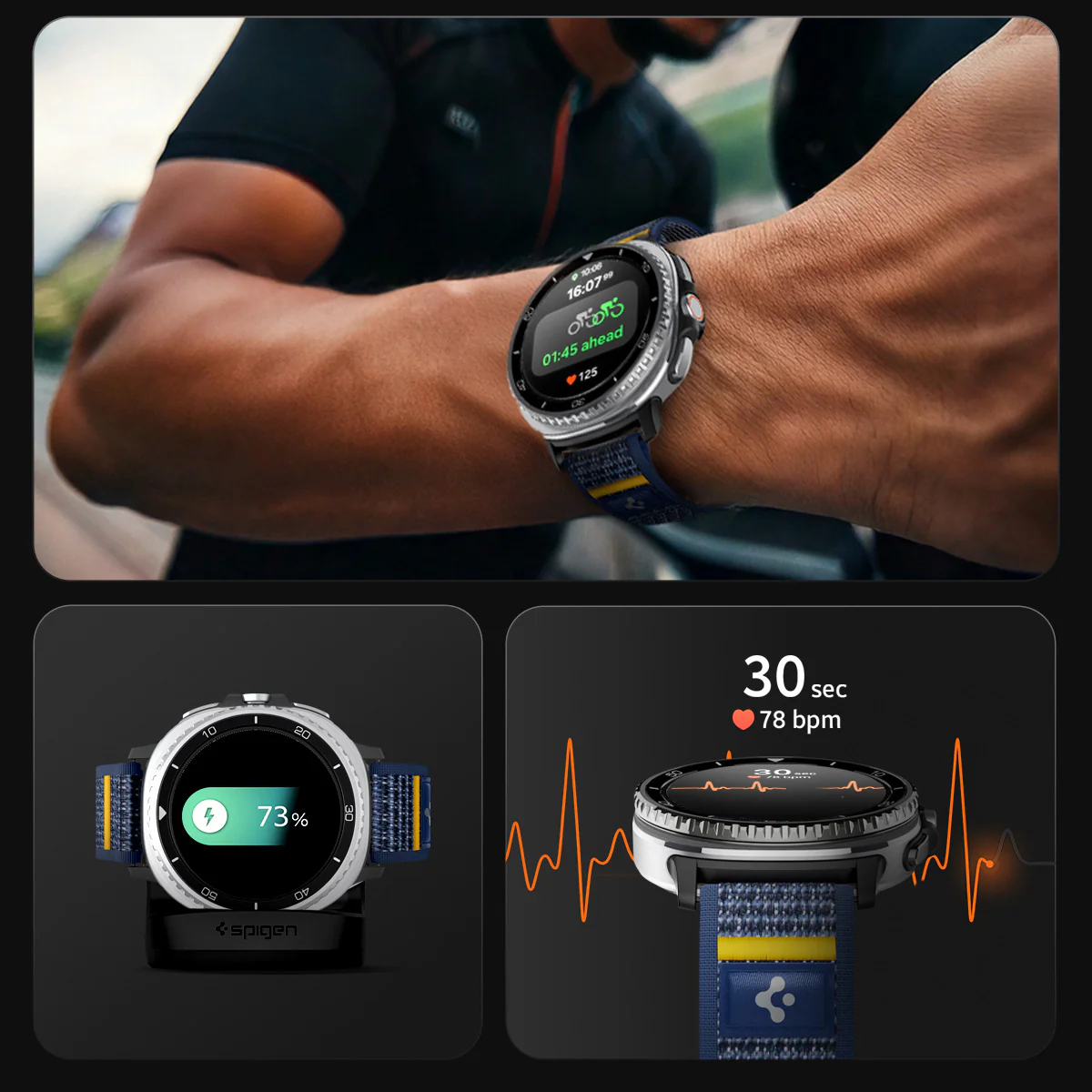 Armband für Galaxy Watch 8 / 8 Classic, Spigen Athlex Air, Dunkelblau - Image 17