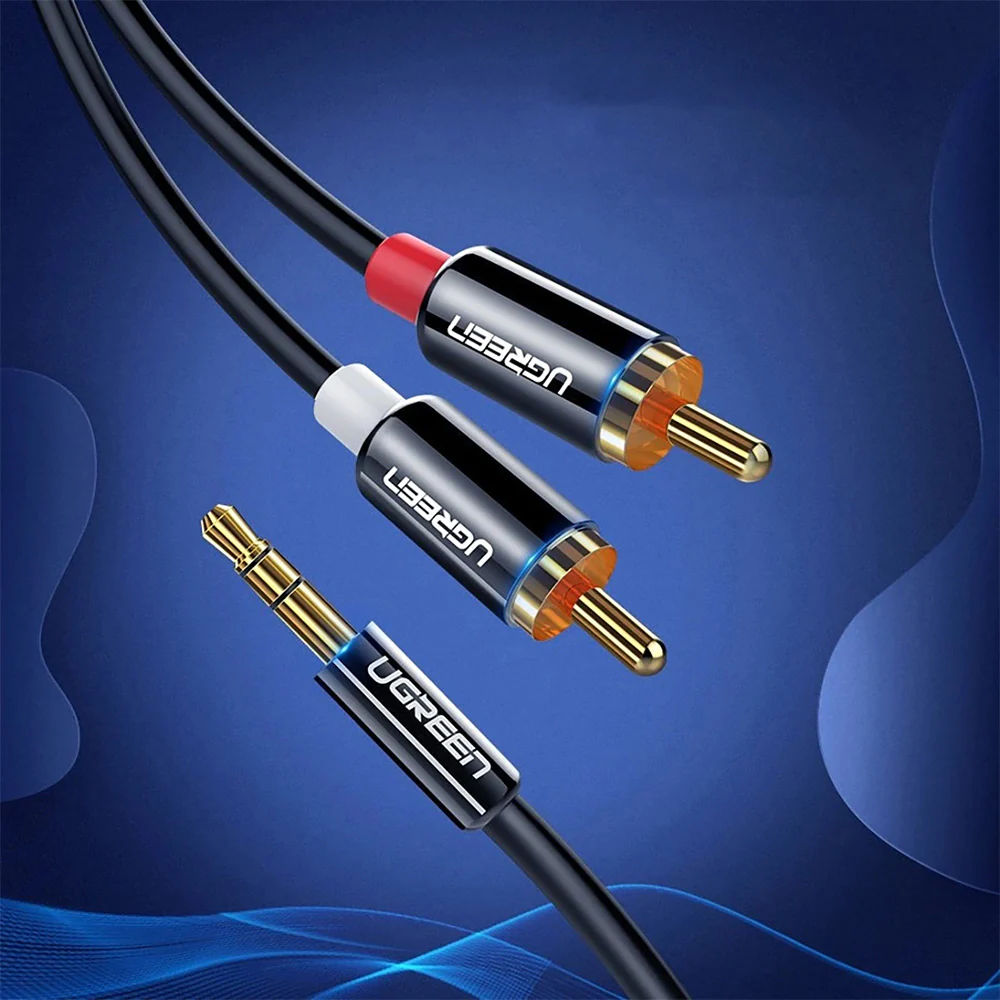 Audiokabel 3,5mm Mini jack (männlicher Typ) zu 2RCA, 1m, Ugreen AV116, Schwarz - Image 10