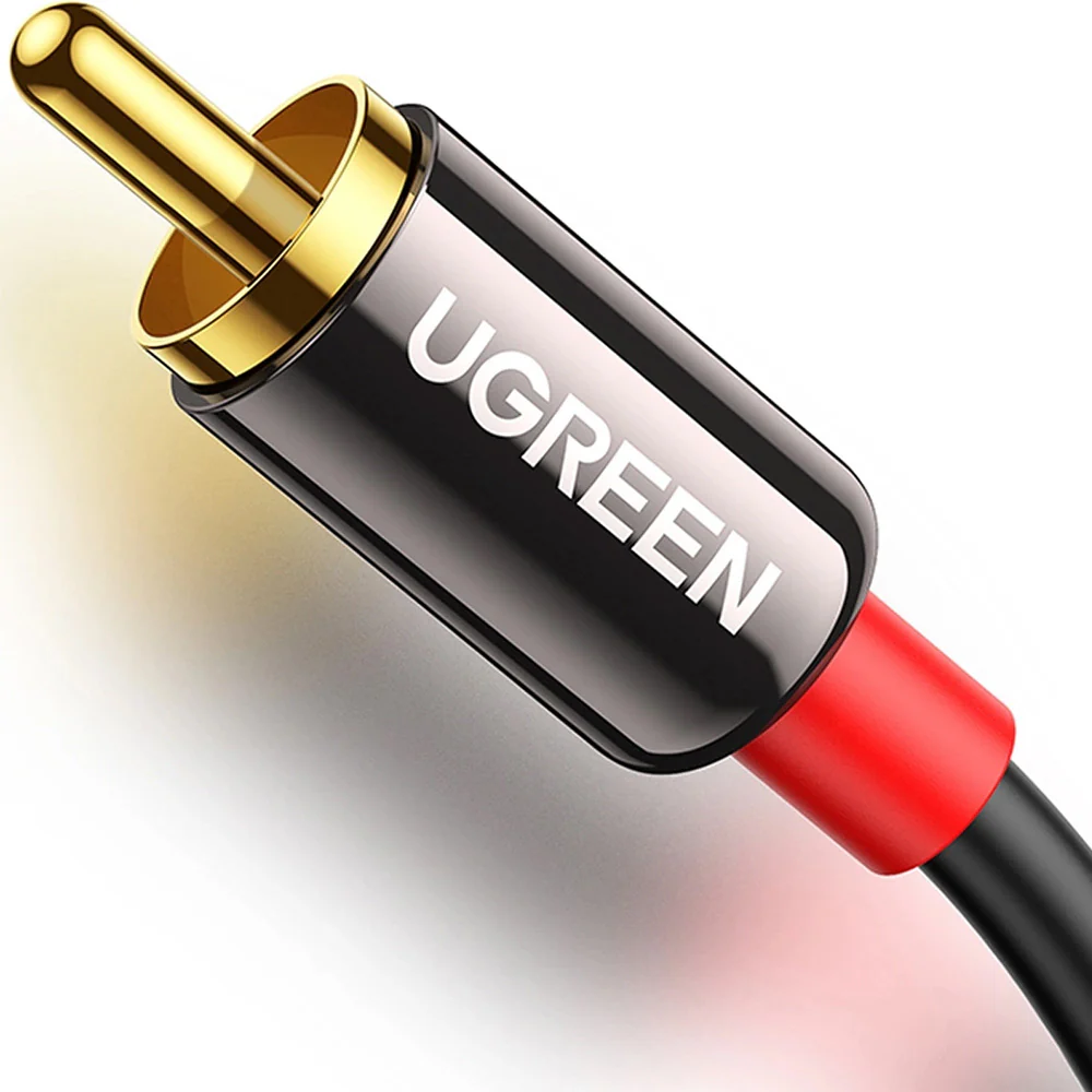 Audiokabel 3,5mm Mini jack (männlicher Typ) zu 2RCA, 1m, Ugreen AV116, Schwarz - Image 2