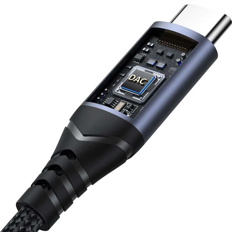 Audiokabel, DAC-Adapter USB-C - Jack 3.5mm, Joyroom SY-C01, Schwarz - Image 5