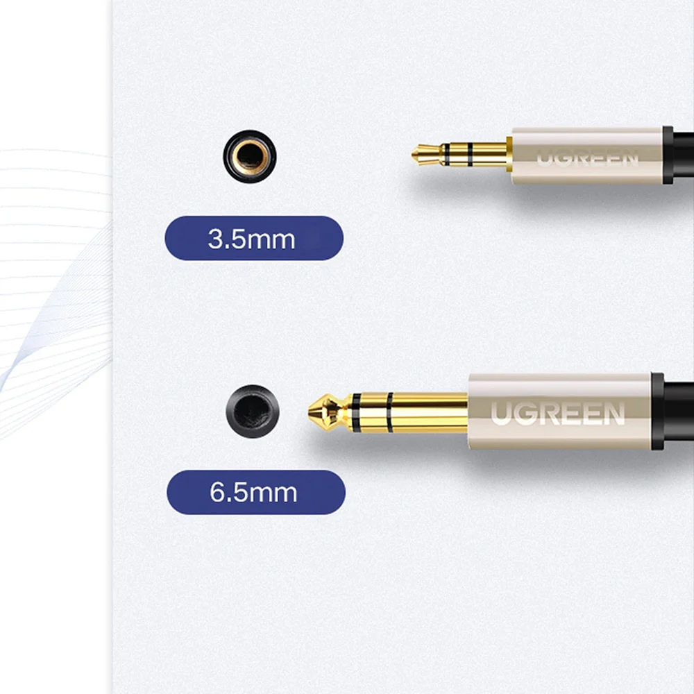 Audiokabel Mini-Jack 3.5mm auf Jack 6.35mm TRS, 1m, Ugreen AV127, Schwarz-Grau - Image 8