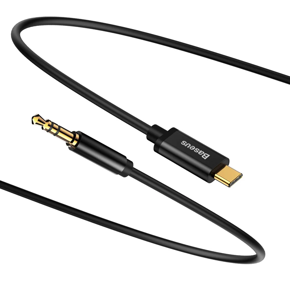 Audiokabel USB-C zu AUX 3,5 mm mini jack für Smartphone/Tablet, 1,2m, Baseus Yiven M01, Schwarz-Gold - Image 5