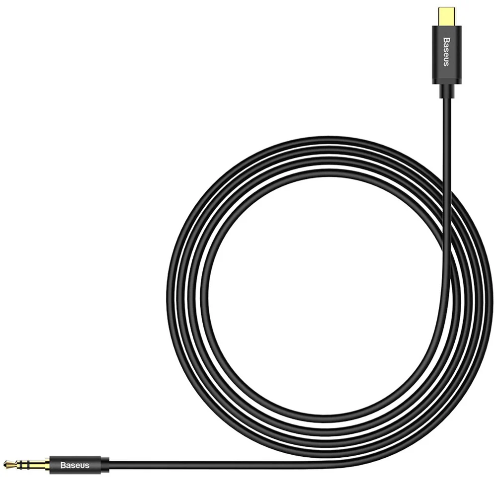 Audiokabel USB-C zu AUX 3,5 mm mini jack für Smartphone/Tablet, 1,2m, Baseus Yiven M01, Schwarz-Gold - Image 6