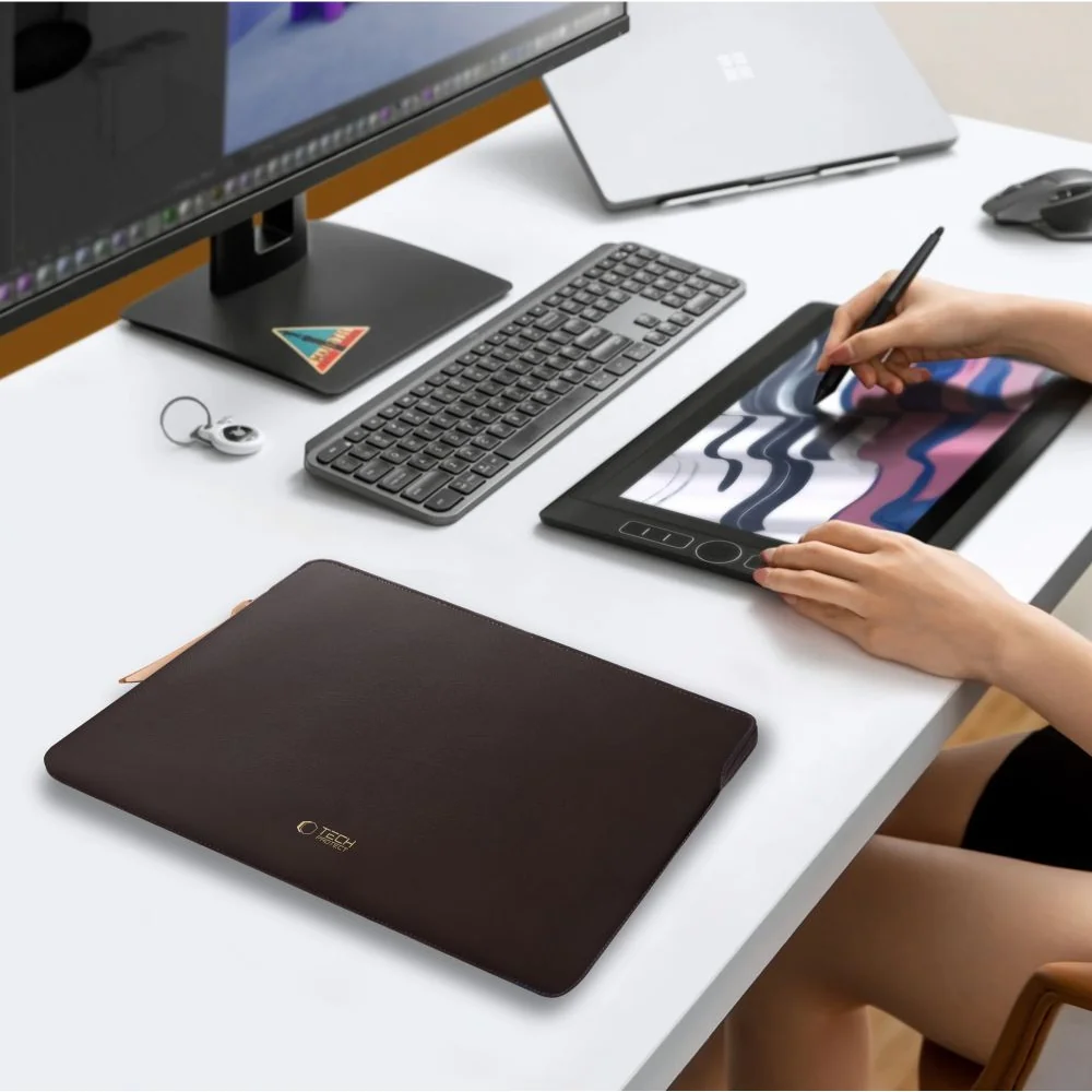 Laptoptasche für 13-14“ Laptop, Tech-Protect Fleeke,  Dunkelbraun - Image 10